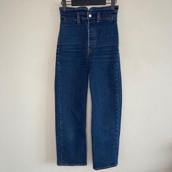Women's Straight Leg Jeans - Dark Blue - Picture 4 of 9